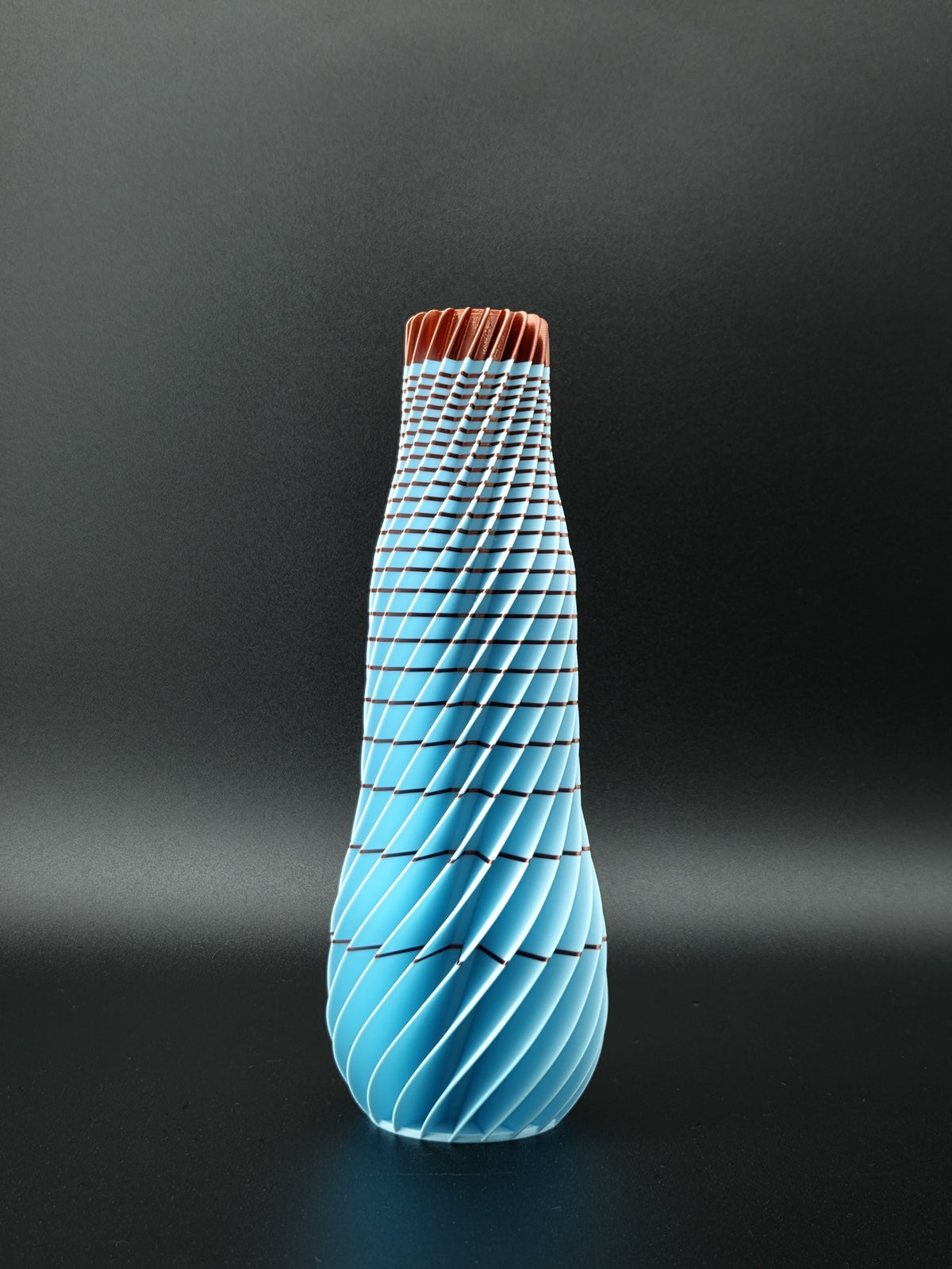 quelia Spiral 20 cm, Hellblau mit Kupferrand, Exemplar B, Ansicht 1