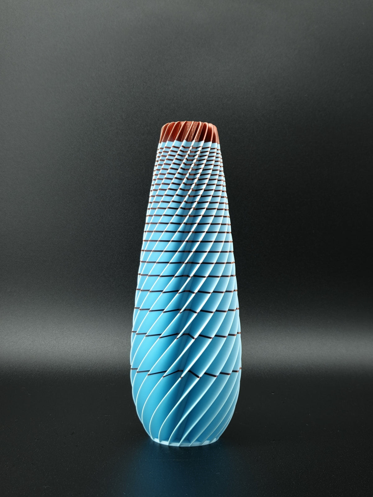 quelia Spiral 20 cm, Hellblau mit Kupferrand, Exemplar C, Ansicht 2