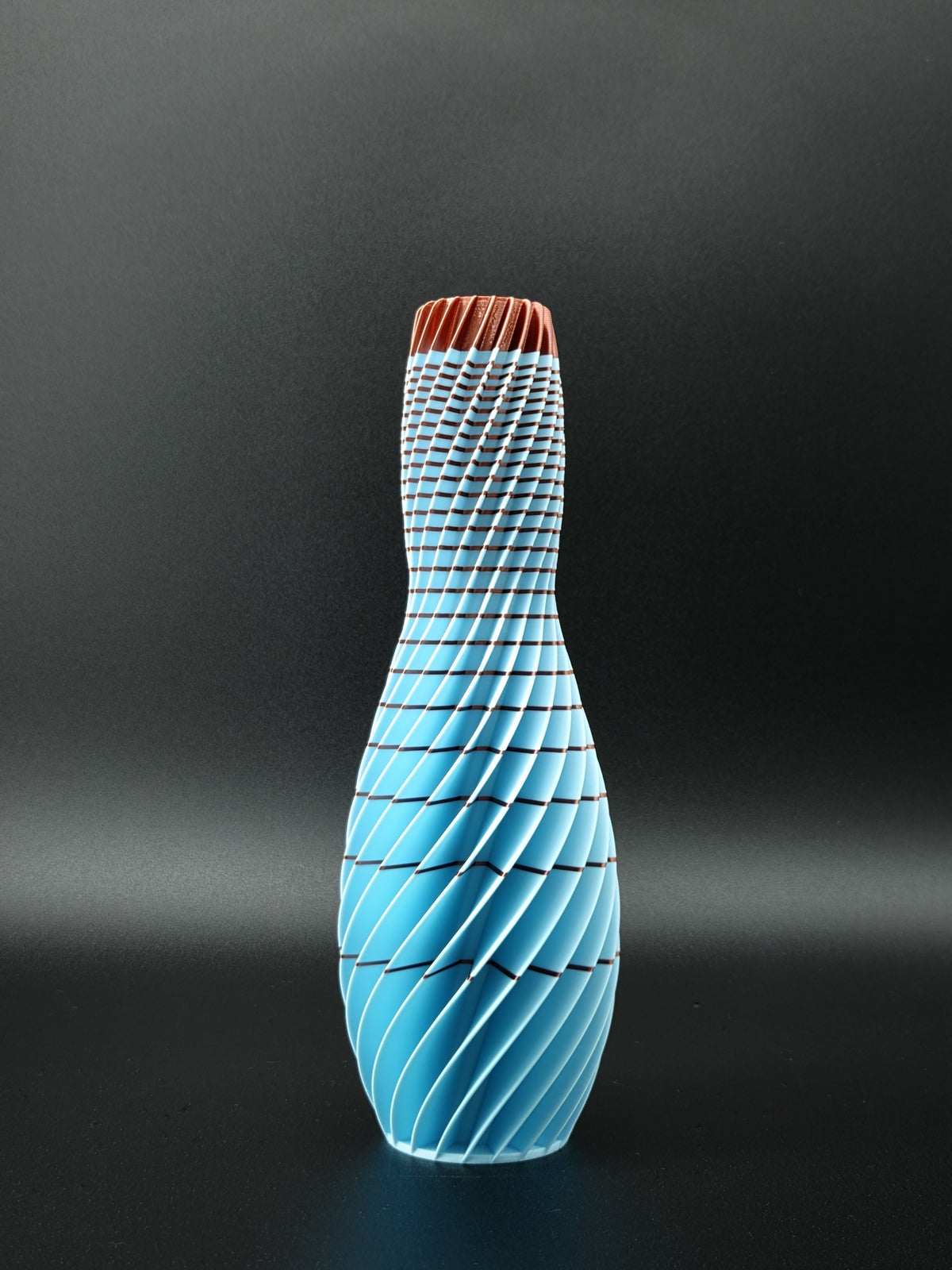quelia Spiral 20 cm, Hellblau mit Kupferrand, Exemplar A, Ansicht 1