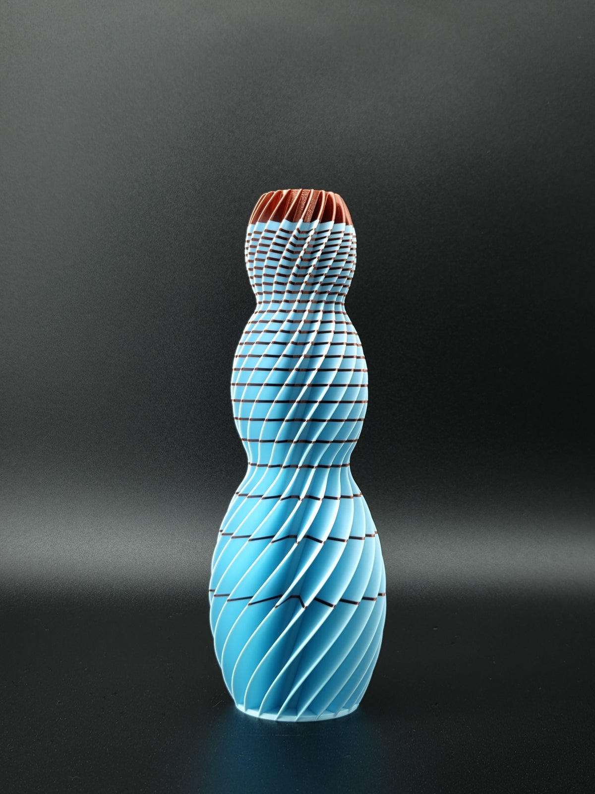 quelia Spiral 20 cm, Hellblau mit Kupferrand, Exemplar B, Ansicht 2