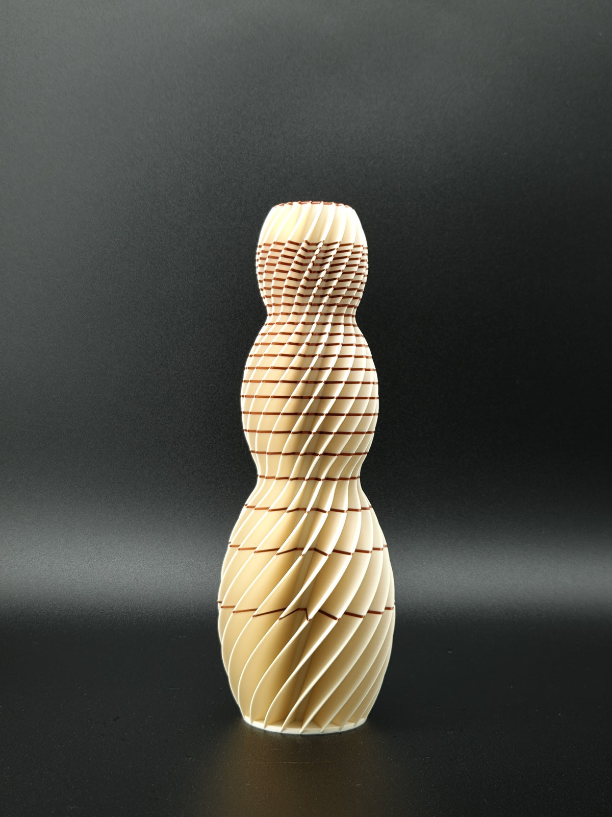 quelia Spiral 20 cm, Knochenweiß & Kupfer Silk, Exemplar D, Ansicht 1