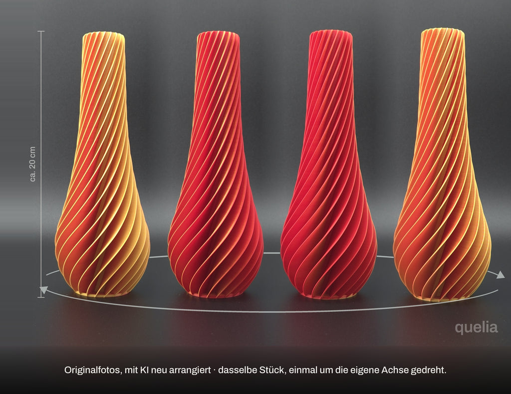 quelia Spiral 20 cm, Orange-Rot, Exemplar A, Drehbild