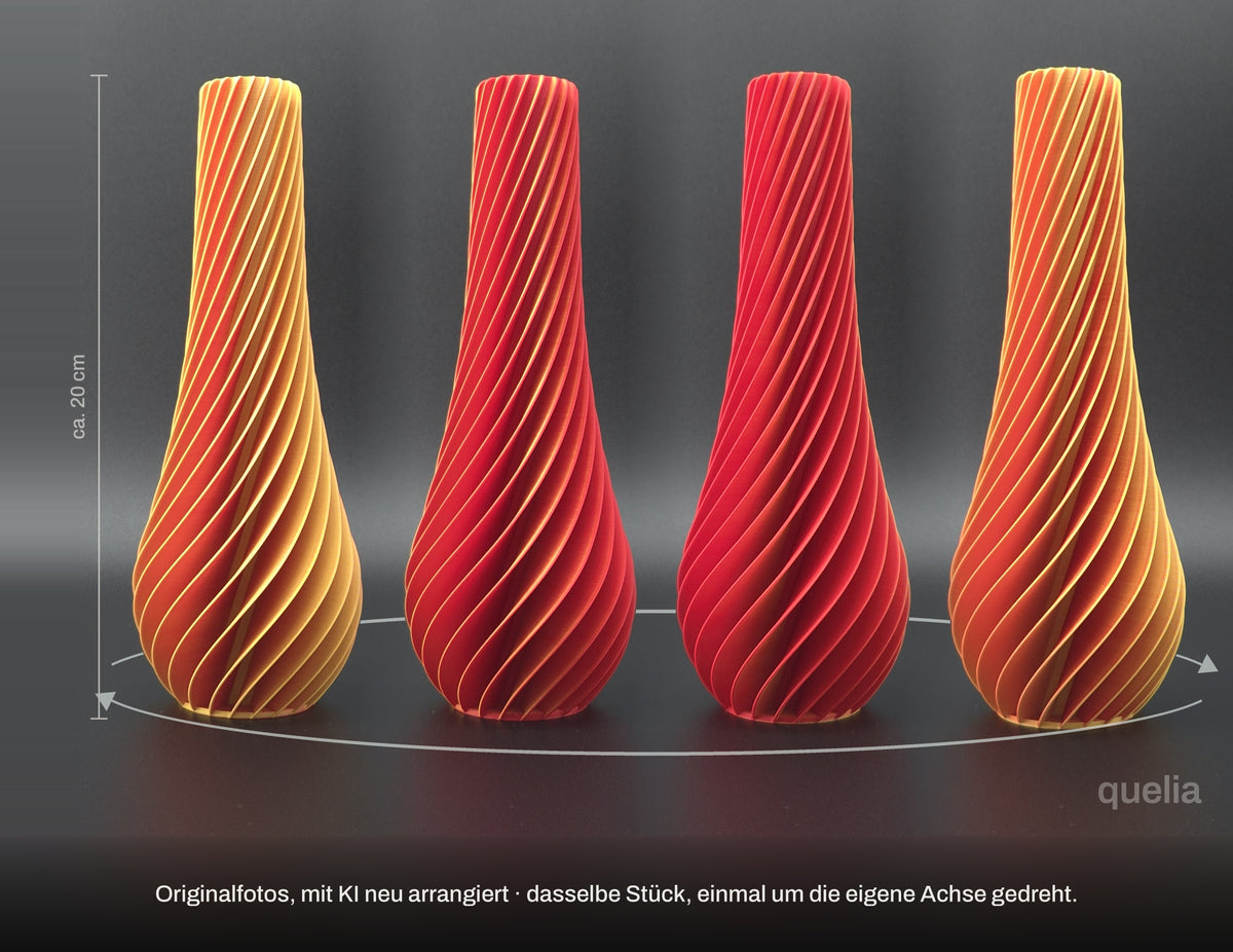 quelia Spiral 20 cm, Orange-Rot, Exemplar A, Drehbild