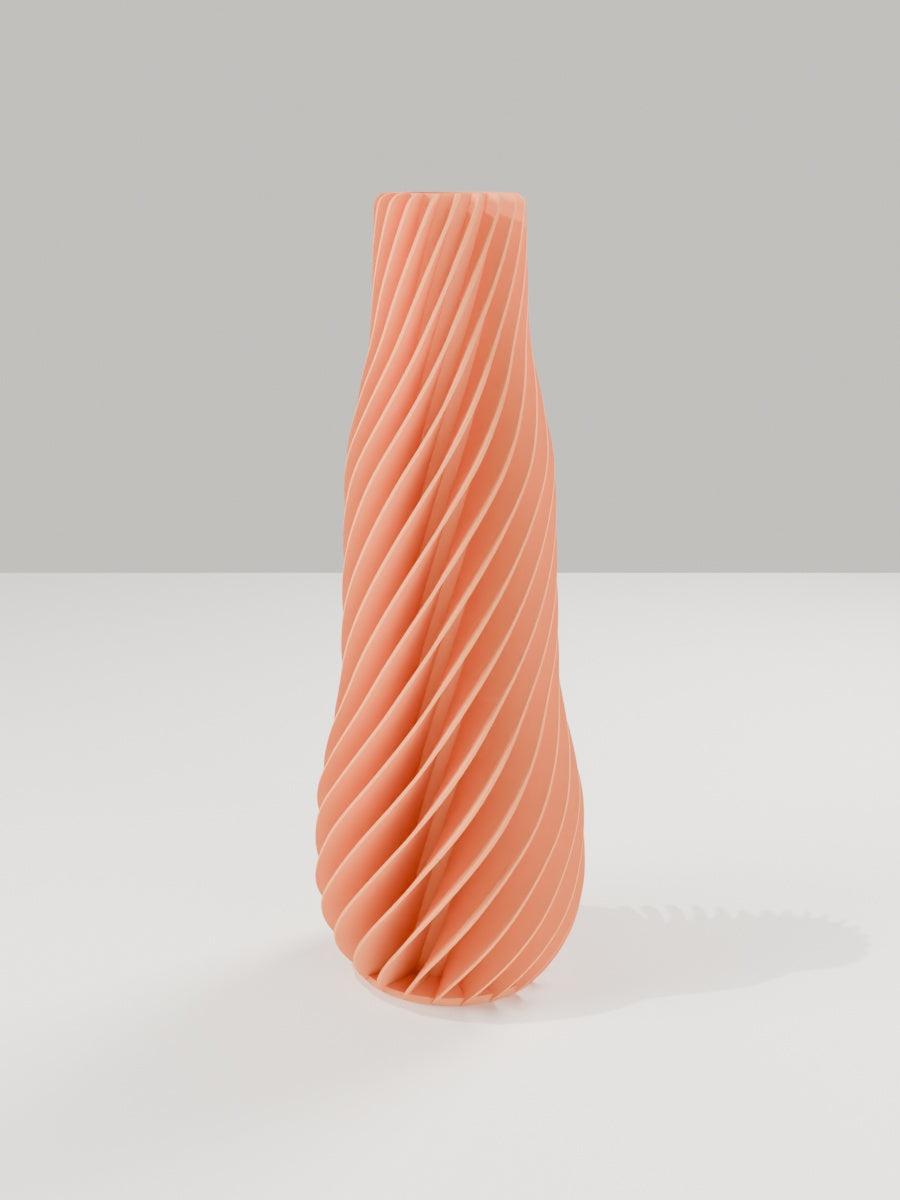 Spiral Vase No. 01 in Mandarine-Orange – quelia Dekovase aus dem 3D-Druck