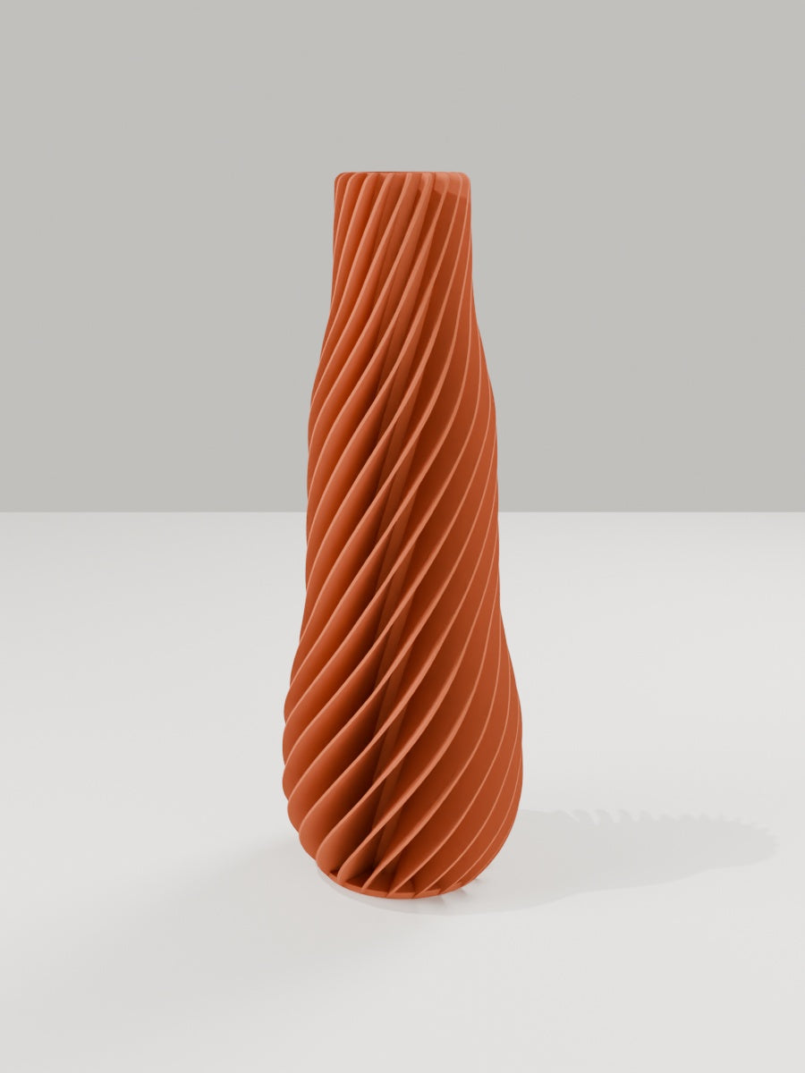 Spiral Vase No. 01 in Terrakotta – quelia Dekovase aus dem 3D-Druck