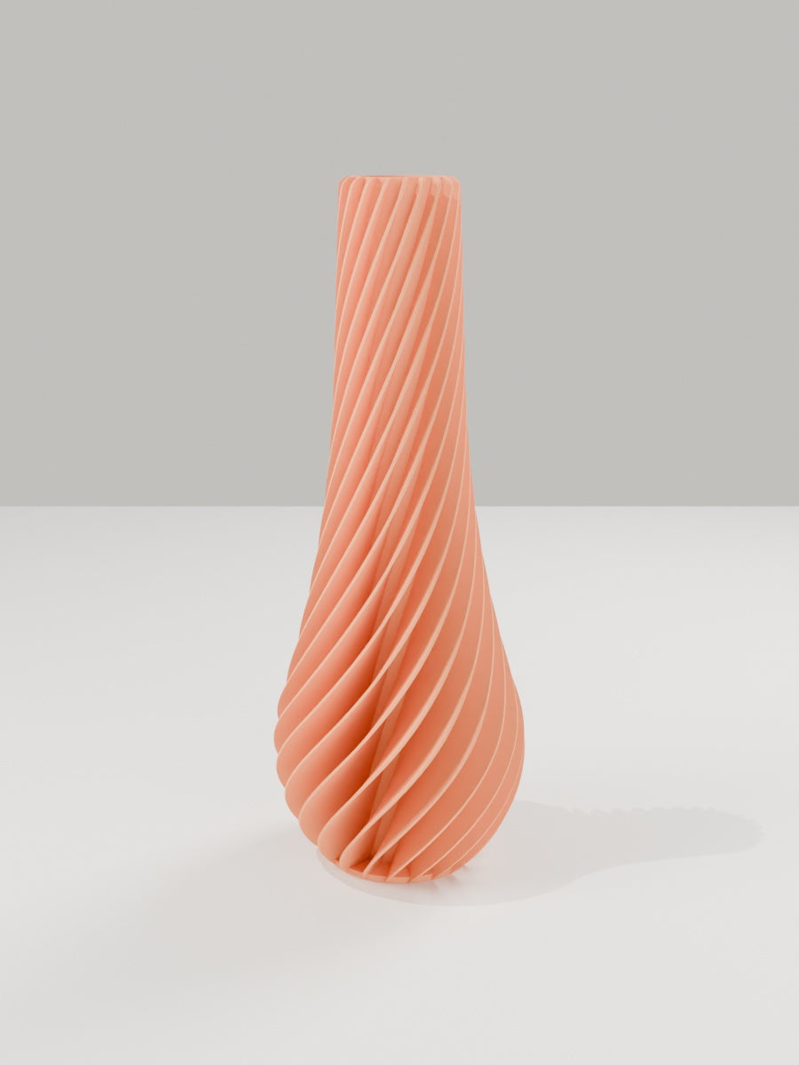 Spiral Vase No. 02 in Mandarine-Orange – quelia Dekovase aus dem 3D-Druck