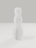 Spiral Vase No. 03 in Elfenbeinweiß – quelia Dekovase aus dem 3D-Druck