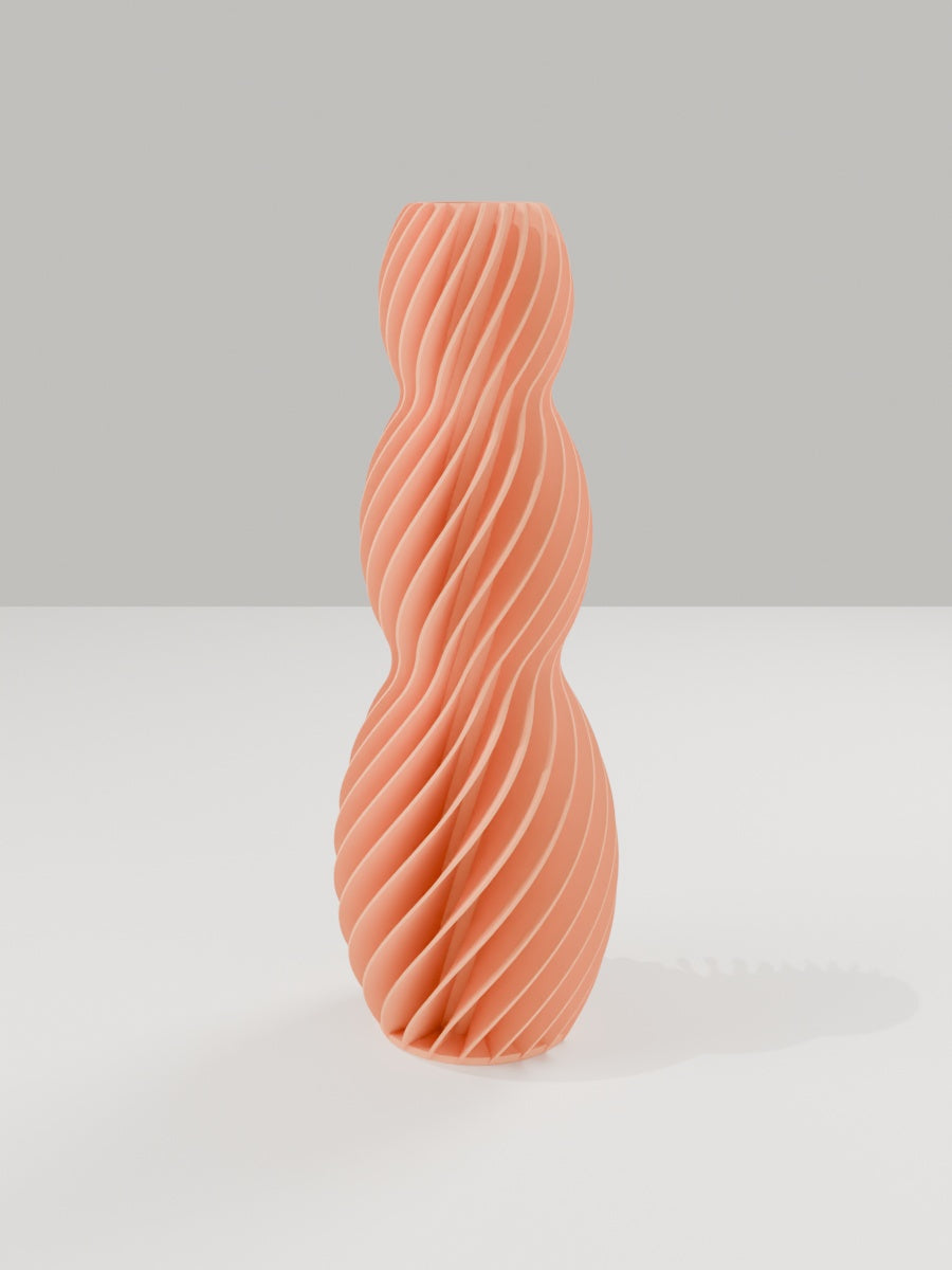 Spiral Vase No. 03 in Mandarine-Orange – quelia Dekovase aus dem 3D-Druck