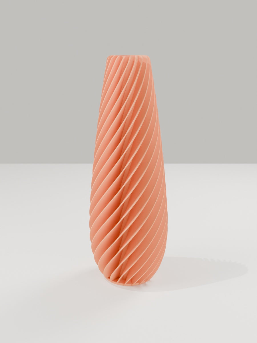 Spiral Vase No. 05 in Mandarine-Orange – quelia Dekovase aus dem 3D-Druck