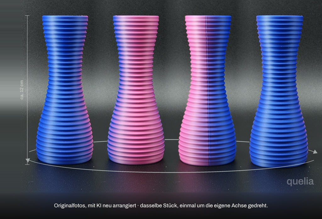 quelia TALORA Glocke gerillt 12 cm, Lila-Pink, Drehbild