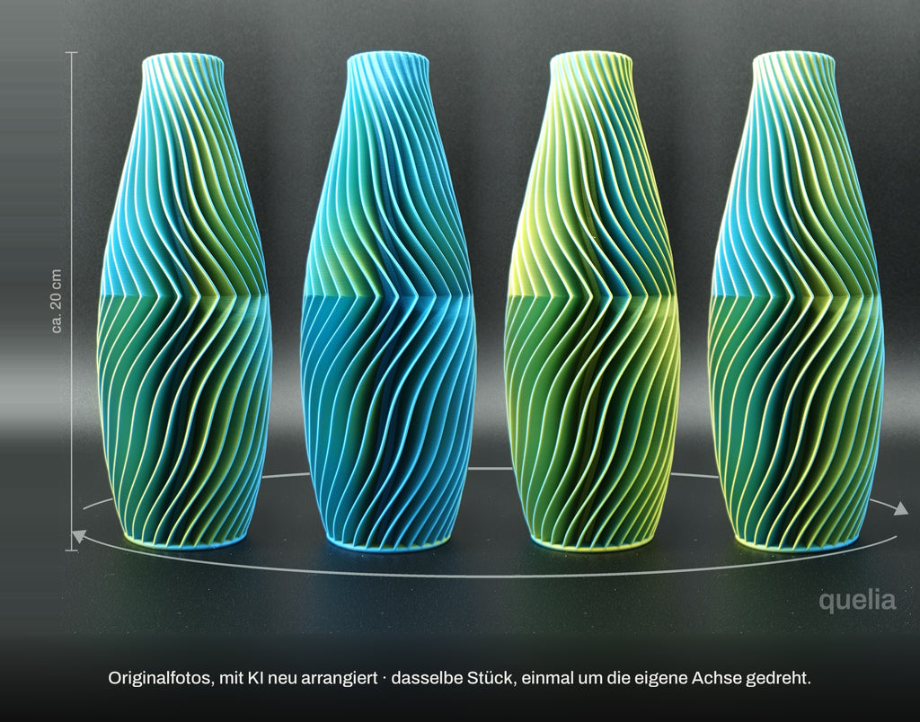 quelia TALORA Knospe 20 cm, Cyan-Gelb, Drehbild