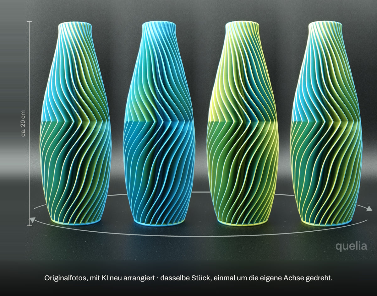 quelia TALORA Knospe 20 cm, Cyan-Gelb, Drehbild