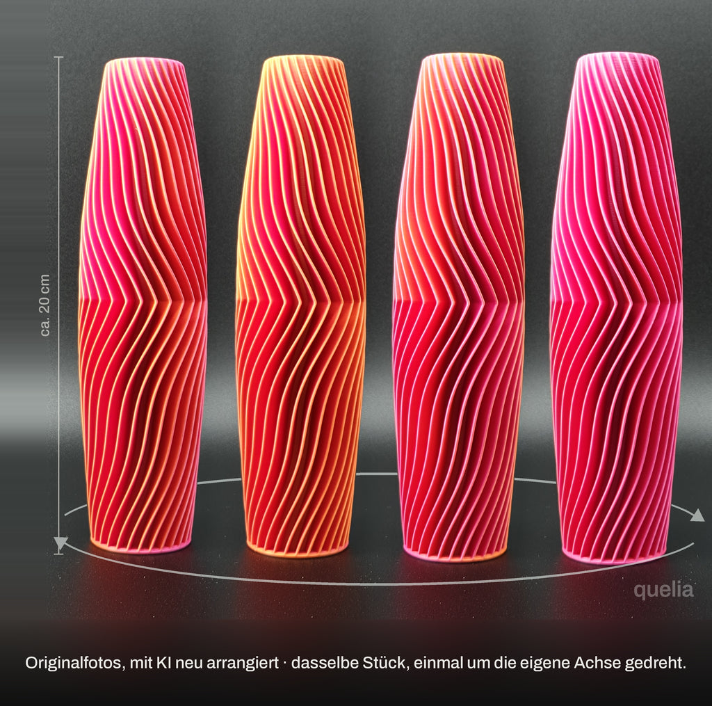 quelia TALORA Spindel Flow 20 cm, Orange-Pink, Drehbild