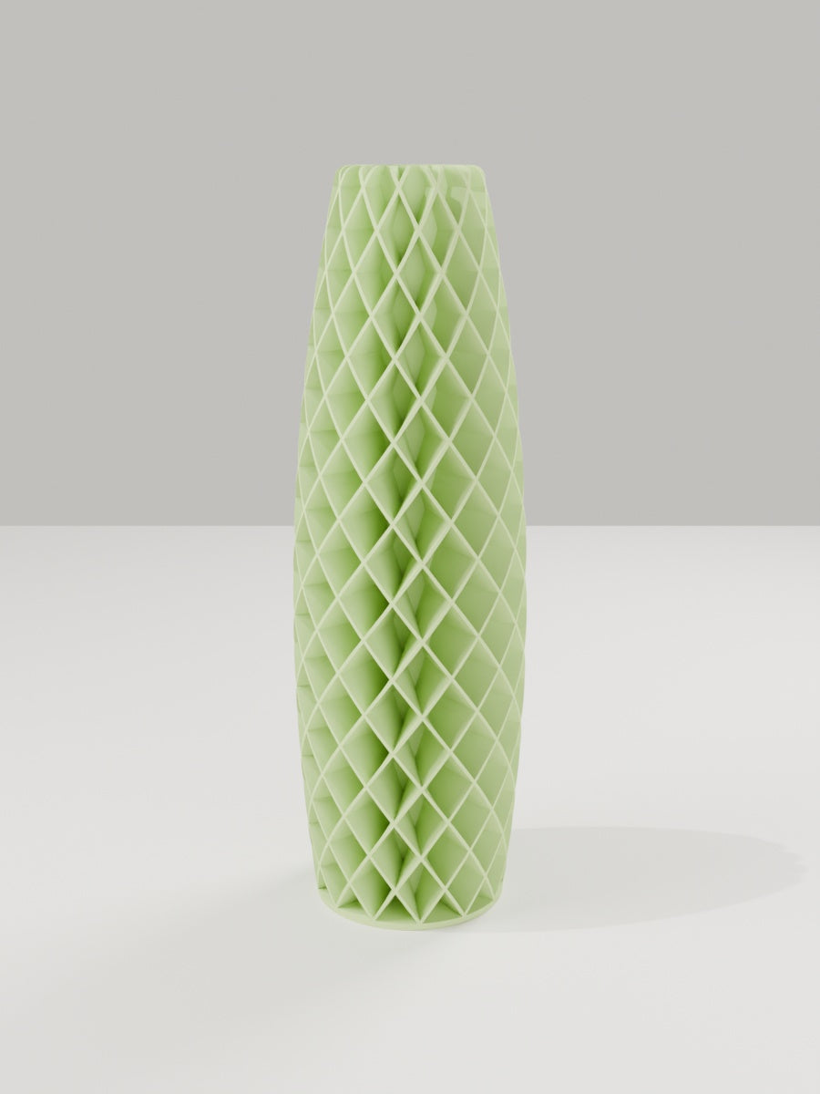 Tower Vase No. 01 in Apfelgrün – quelia Dekovase aus dem 3D-Druck