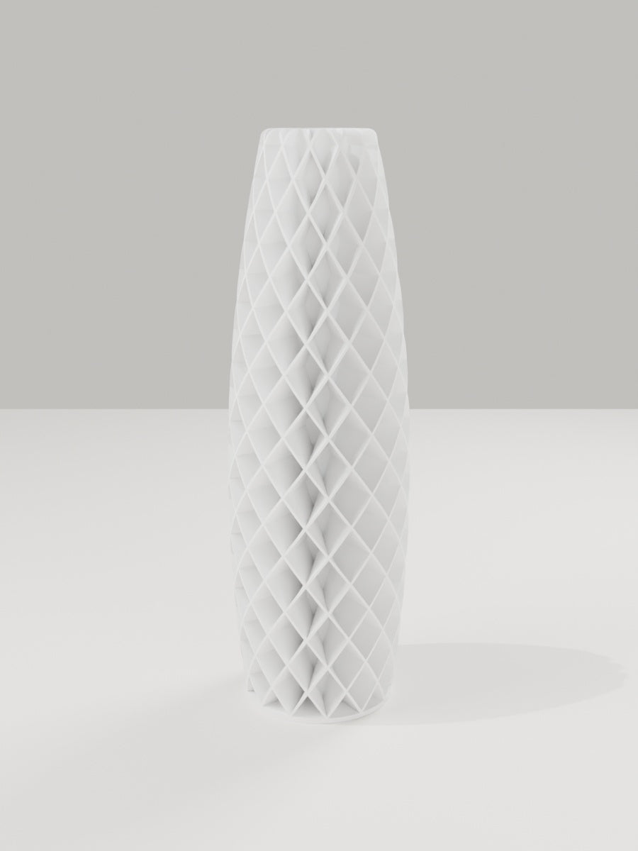 Tower Vase No. 01 in Elfenbeinweiß – quelia Dekovase aus dem 3D-Druck