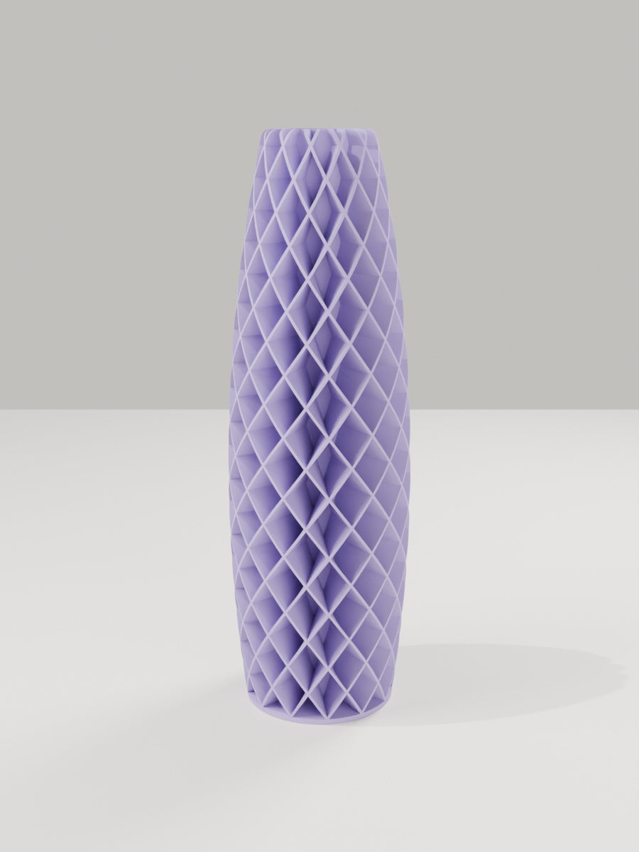 Tower Vase No. 01 in Flieder-Violett – quelia Dekovase aus dem 3D-Druck