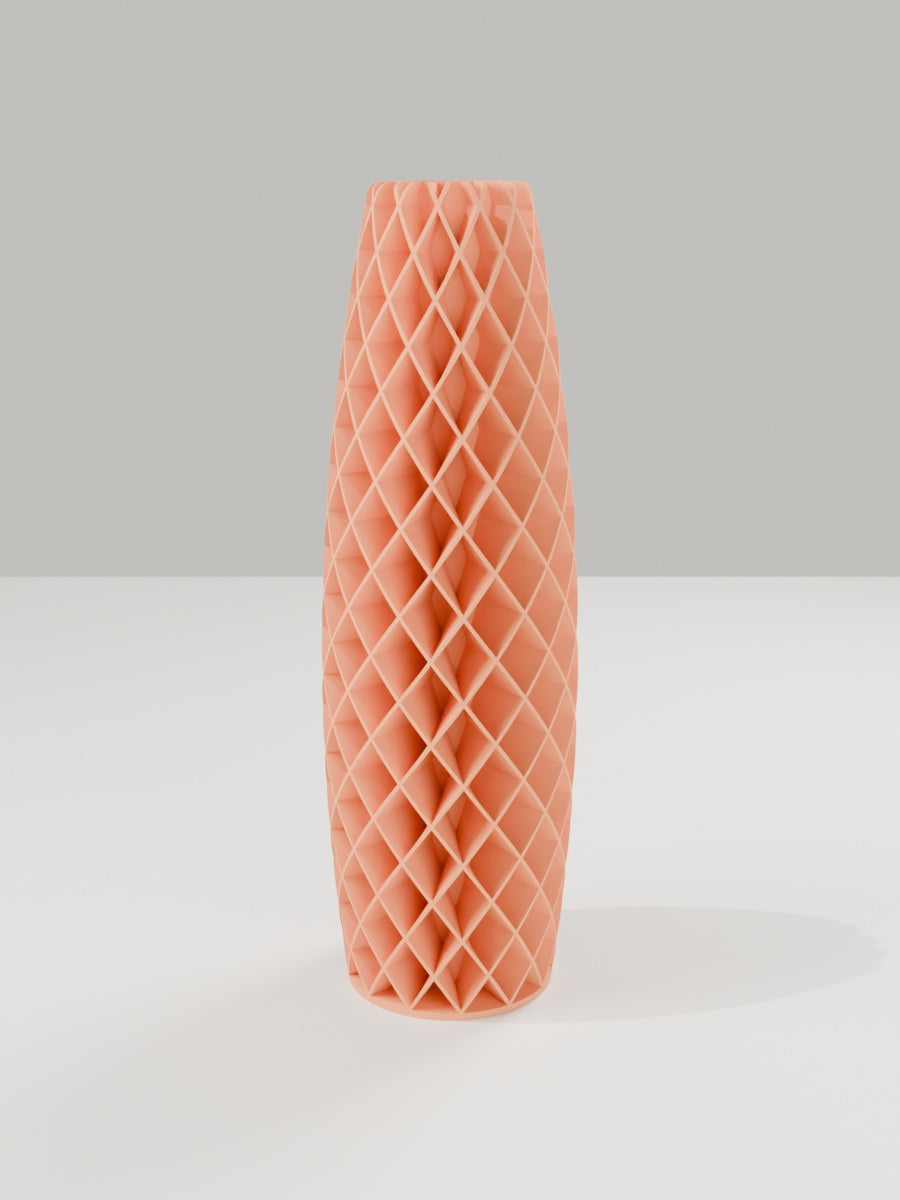 Tower Vase No. 01 in Mandarine-Orange – quelia Dekovase aus dem 3D-Druck