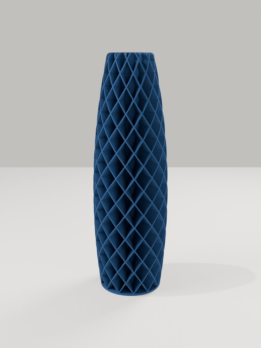 Tower Vase No. 01 in Marineblau – quelia Dekovase aus dem 3D-Druck