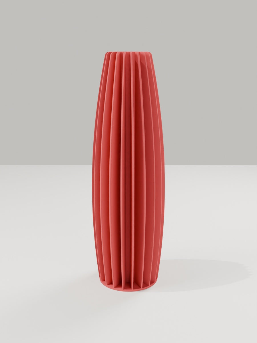 Tower Vase No. 02 in Dunkelrot – quelia Dekovase aus dem 3D-Druck