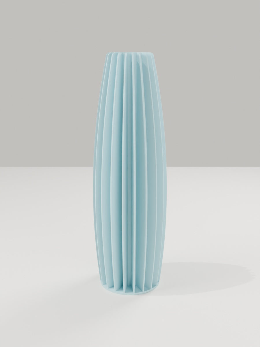 Tower Vase No. 02 in Eisblau – quelia Dekovase aus dem 3D-Druck