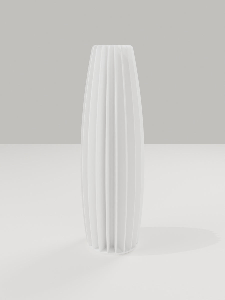 Tower Vase No. 02 in Elfenbeinweiß – quelia Dekovase aus dem 3D-Druck