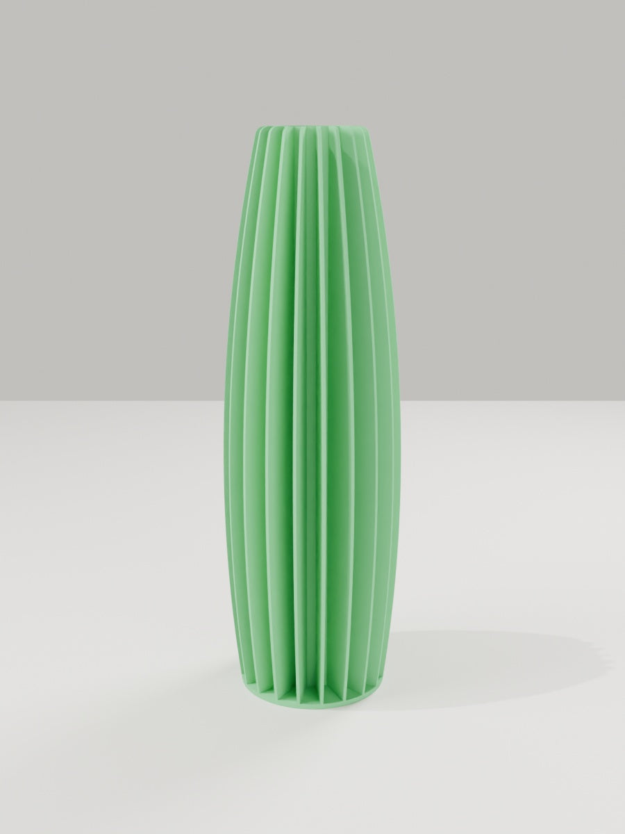 Tower Vase No. 02 in Grasgrün – quelia Dekovase aus dem 3D-Druck
