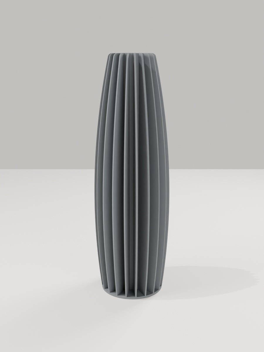 Tower Vase No. 02 in Grau – quelia Dekovase aus dem 3D-Druck
