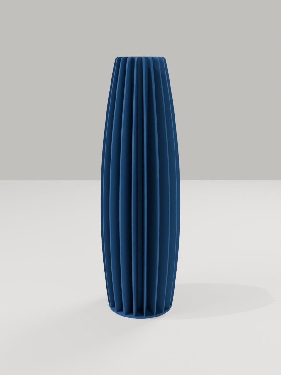 Tower Vase No. 02 in Marineblau – quelia Dekovase aus dem 3D-Druck