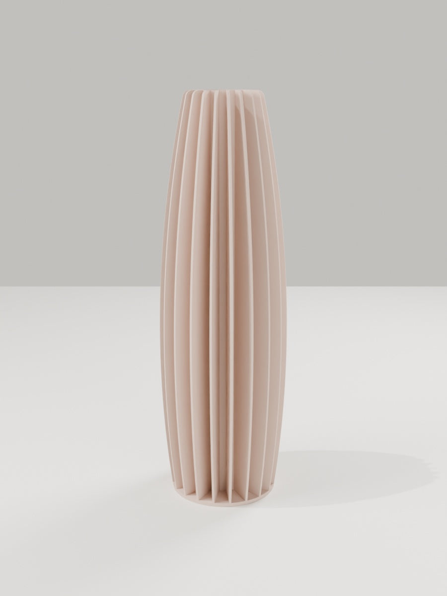 Tower Vase No. 02 in Milchkaffee-Braun – quelia Dekovase aus dem 3D-Druck