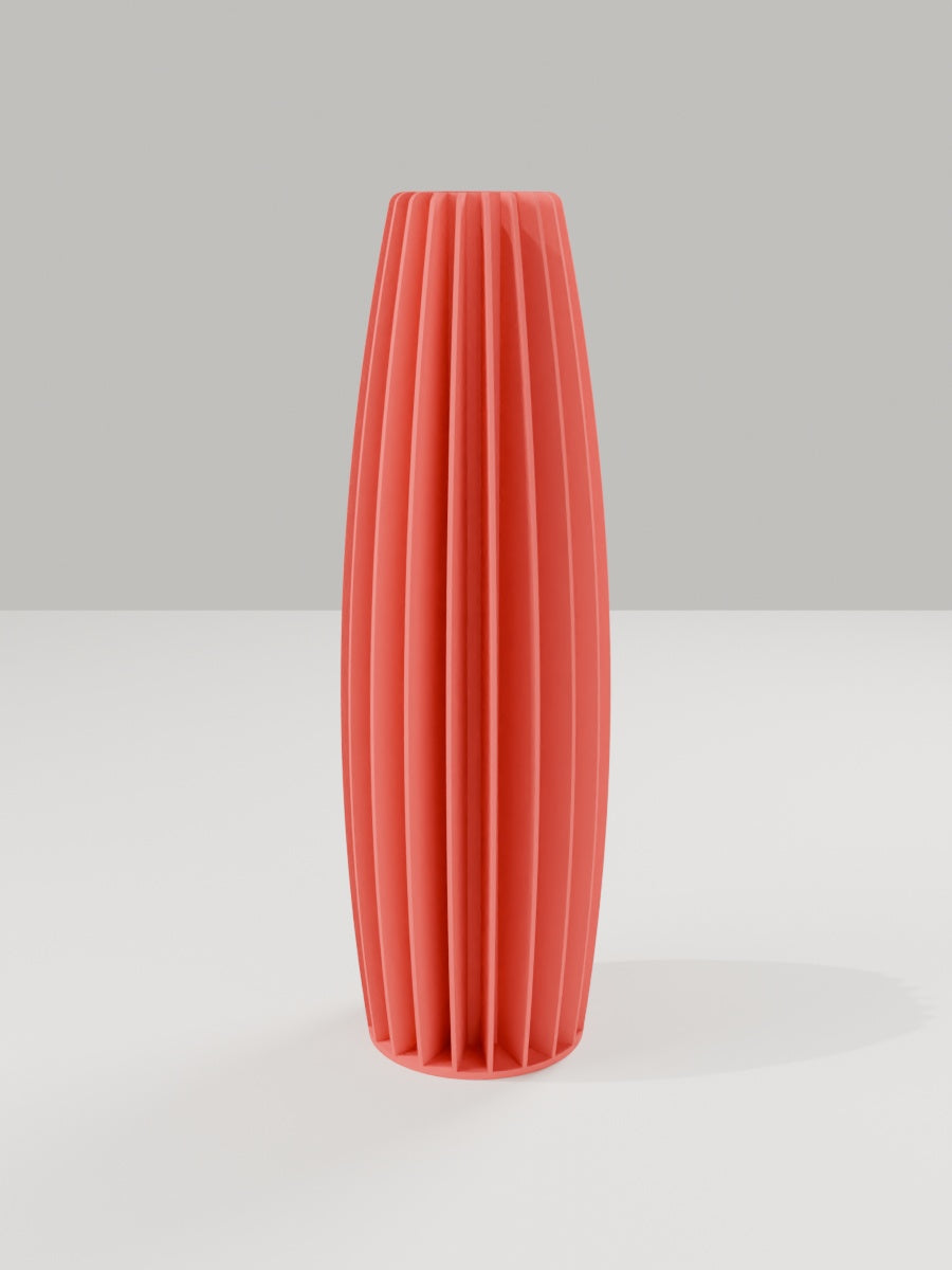 Tower Vase No. 02 in Scharlachrot – quelia Dekovase aus dem 3D-Druck