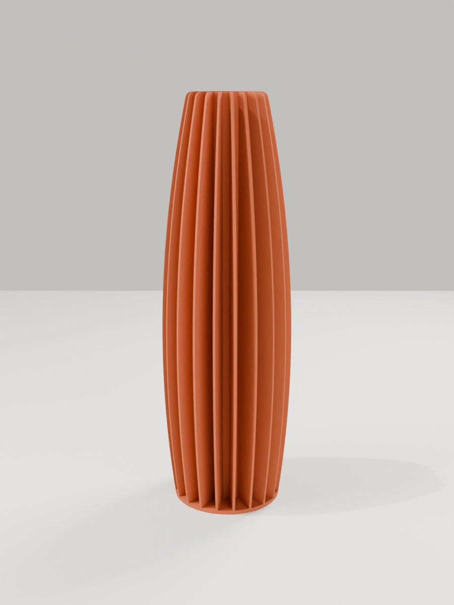 Tower Vase No. 02 in Terrakotta – quelia Dekovase aus dem 3D-Druck