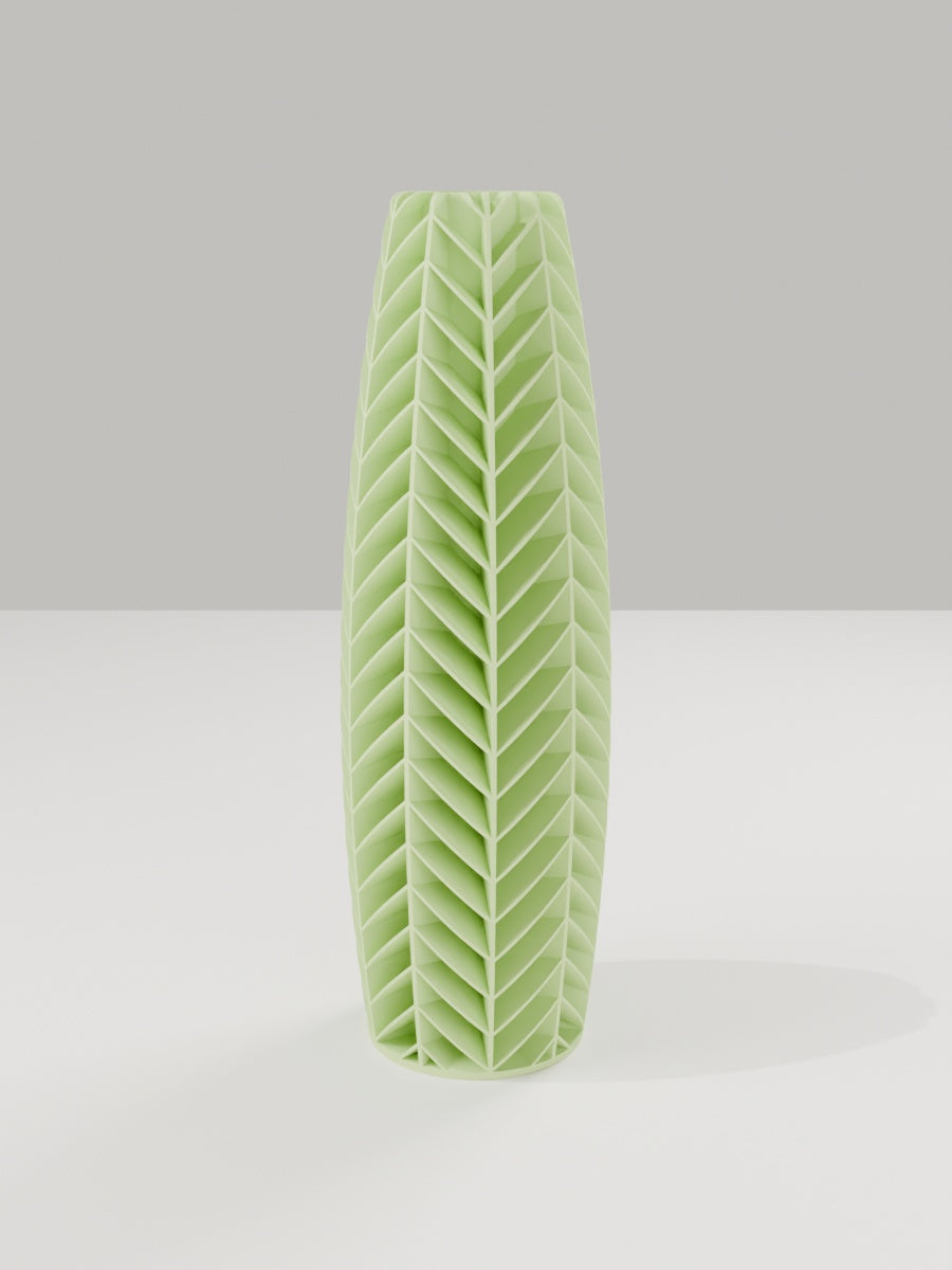 Tower Vase No. 03 in Apfelgrün – quelia Dekovase aus dem 3D-Druck