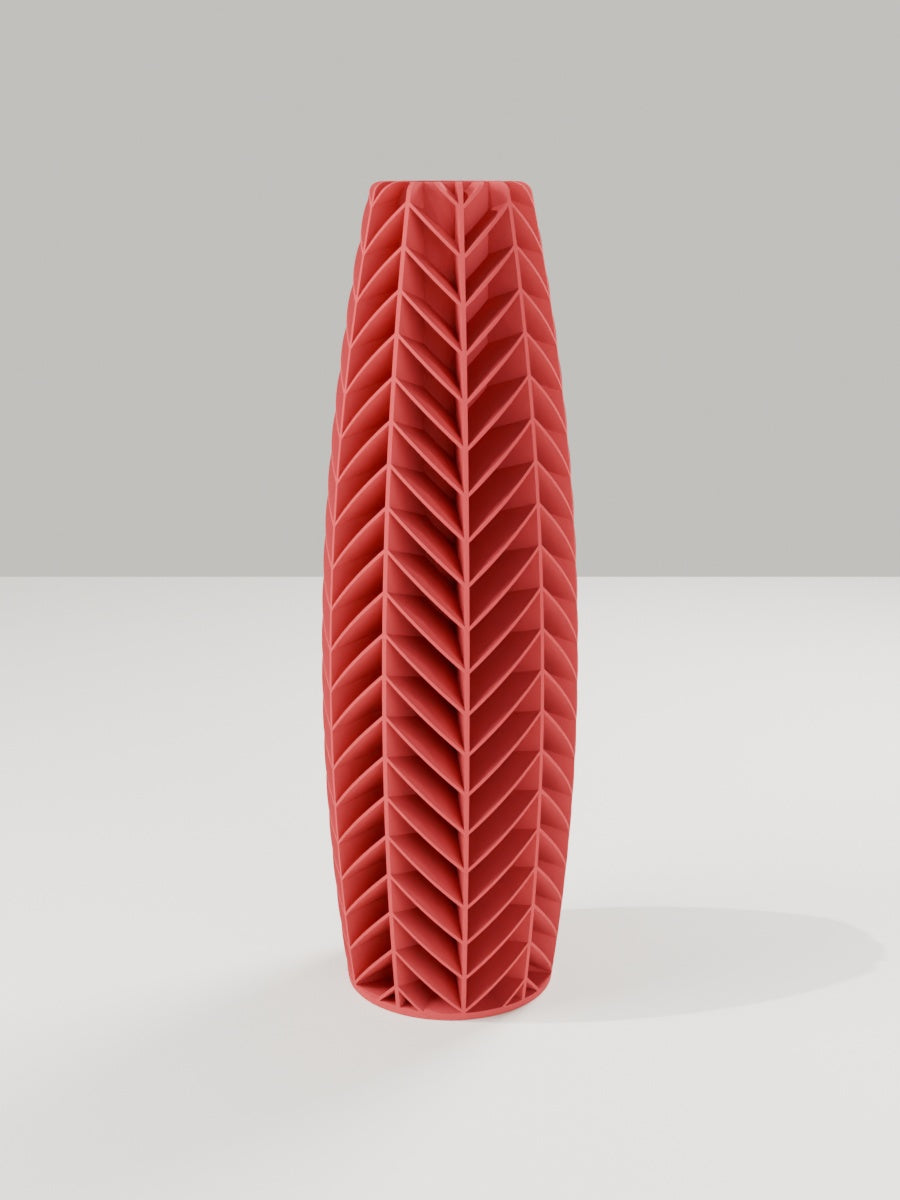 Tower Vase No. 03 in Dunkelrot – quelia Dekovase aus dem 3D-Druck