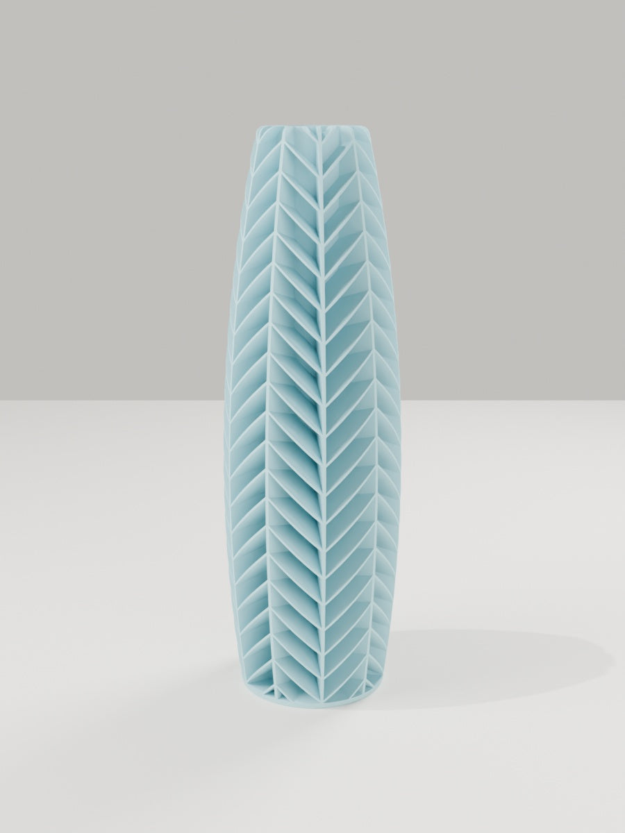 Tower Vase No. 03 in Eisblau – quelia Dekovase aus dem 3D-Druck