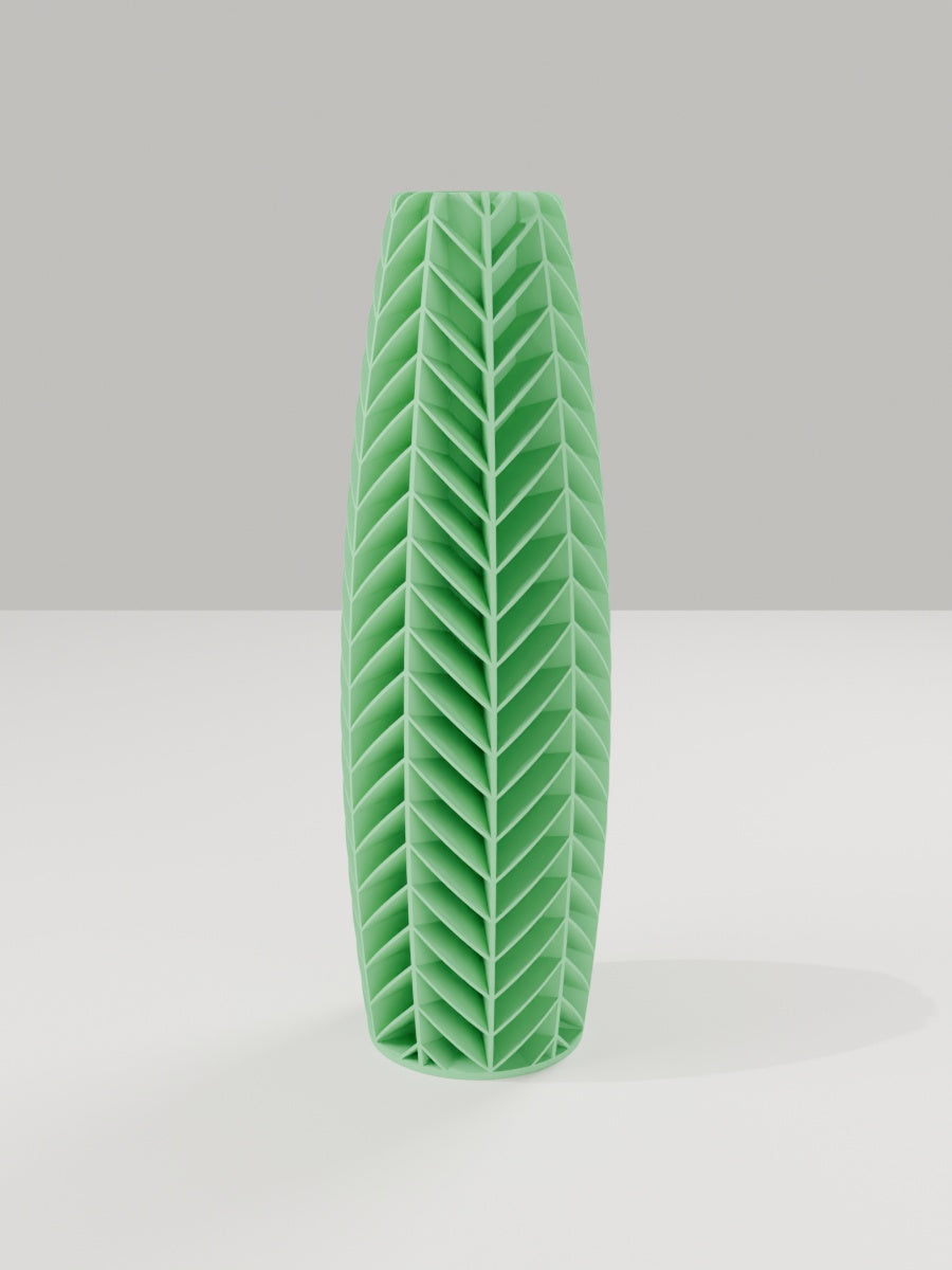 Tower Vase No. 03 in Grasgrün – quelia Dekovase aus dem 3D-Druck