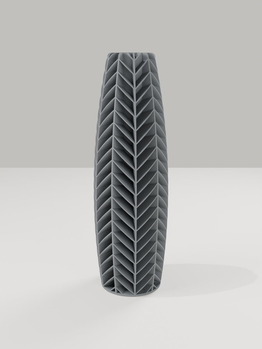 Tower Vase No. 03 in Grau – quelia Dekovase aus dem 3D-Druck