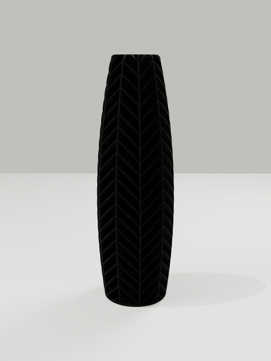 Tower Vase No. 03 in Kohlschwarz – quelia Dekovase aus dem 3D-Druck