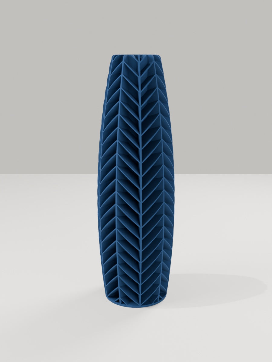 Tower Vase No. 03 in Marineblau – quelia Dekovase aus dem 3D-Druck