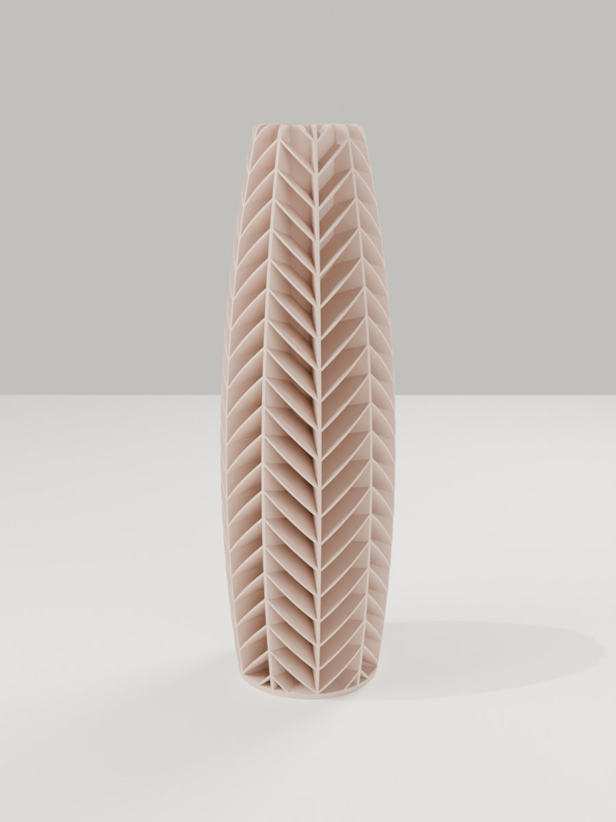 Tower Vase No. 03 in Milchkaffee-Braun – quelia Dekovase aus dem 3D-Druck