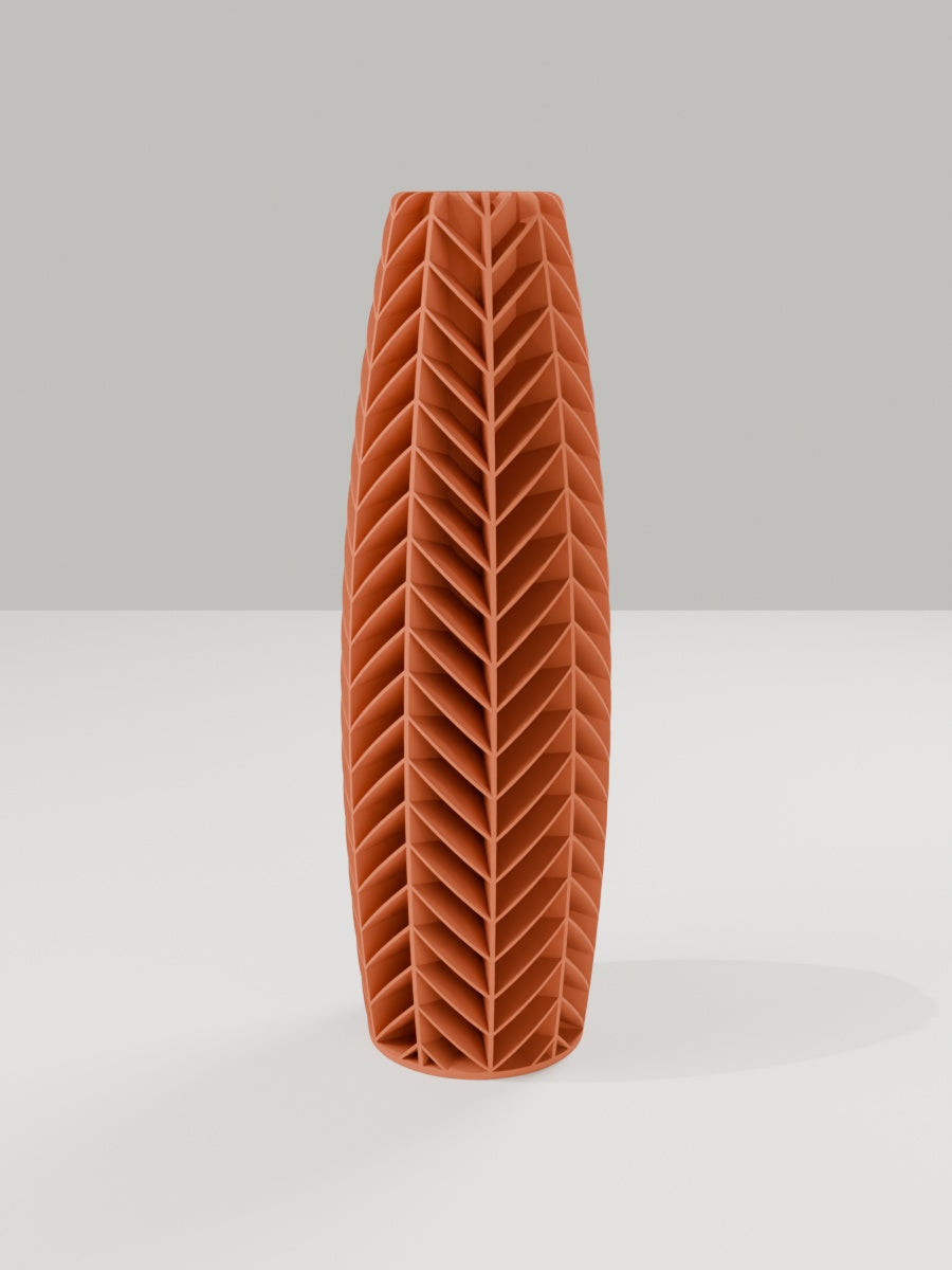 Tower Vase No. 03 in Terrakotta – quelia Dekovase aus dem 3D-Druck