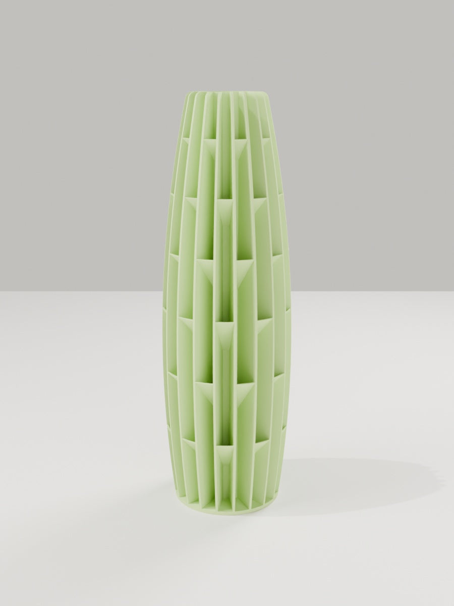 Tower Vase No. 04 in Apfelgrün – quelia Dekovase aus dem 3D-Druck