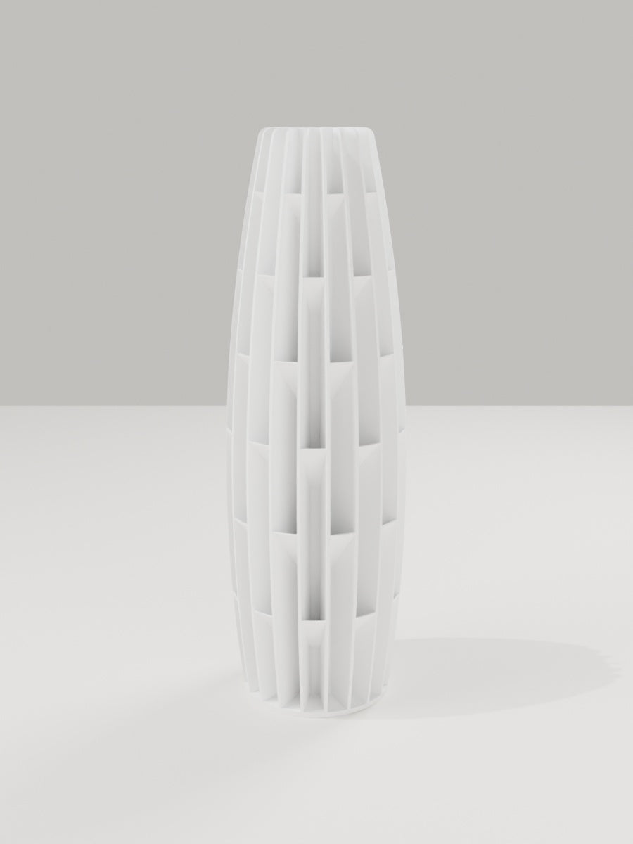 Tower Vase No. 04 in Elfenbeinweiß – quelia Dekovase aus dem 3D-Druck