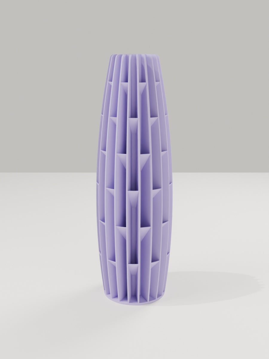 Tower Vase No. 04 in Flieder-Violett – quelia Dekovase aus dem 3D-Druck