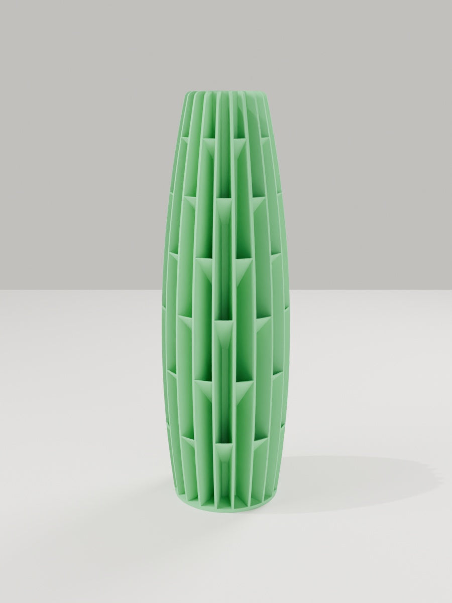 Tower Vase No. 04 in Grasgrün – quelia Dekovase aus dem 3D-Druck