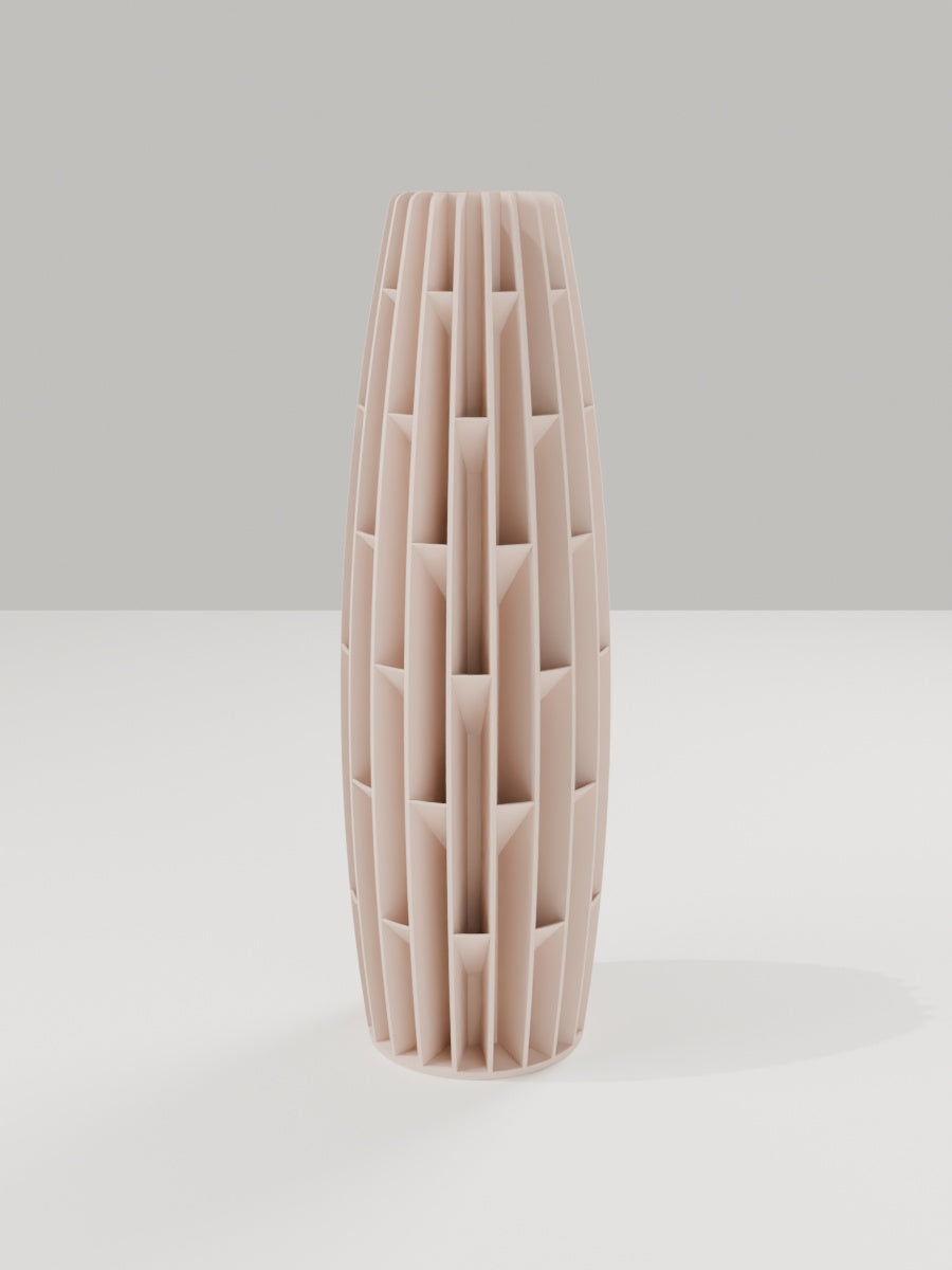 Tower Vase No. 04 in Milchkaffee-Braun – quelia Dekovase aus dem 3D-Druck
