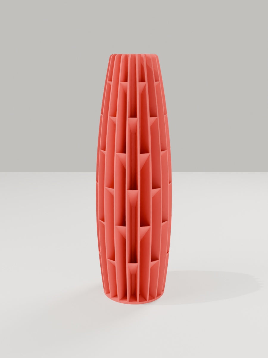 Tower Vase No. 04 in Scharlachrot – quelia Dekovase aus dem 3D-Druck