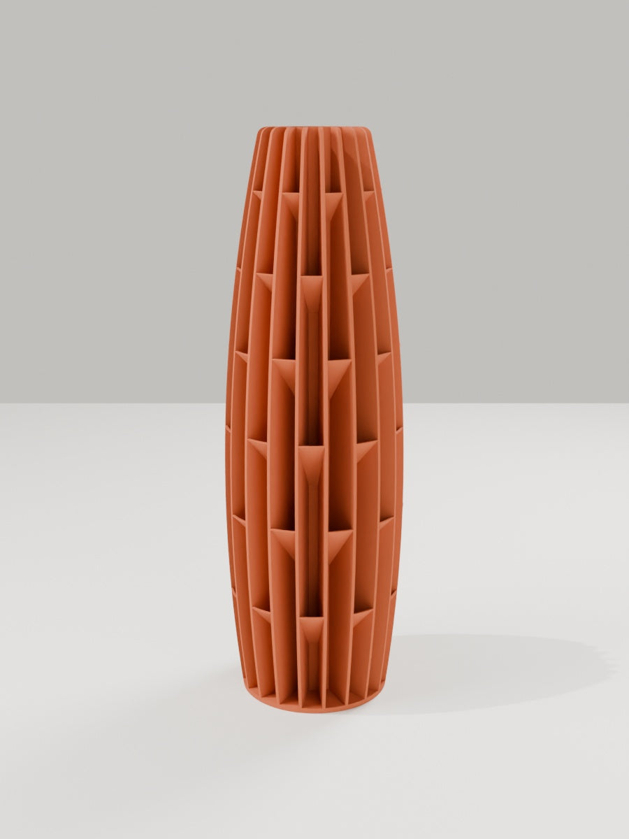 Tower Vase No. 04 in Terrakotta – quelia Dekovase aus dem 3D-Druck