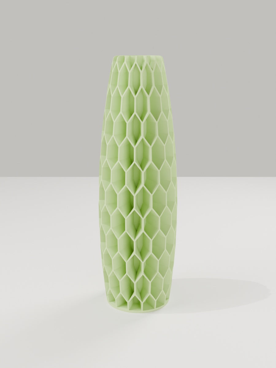 Tower Vase No. 05 in Apfelgrün – quelia Dekovase aus dem 3D-Druck