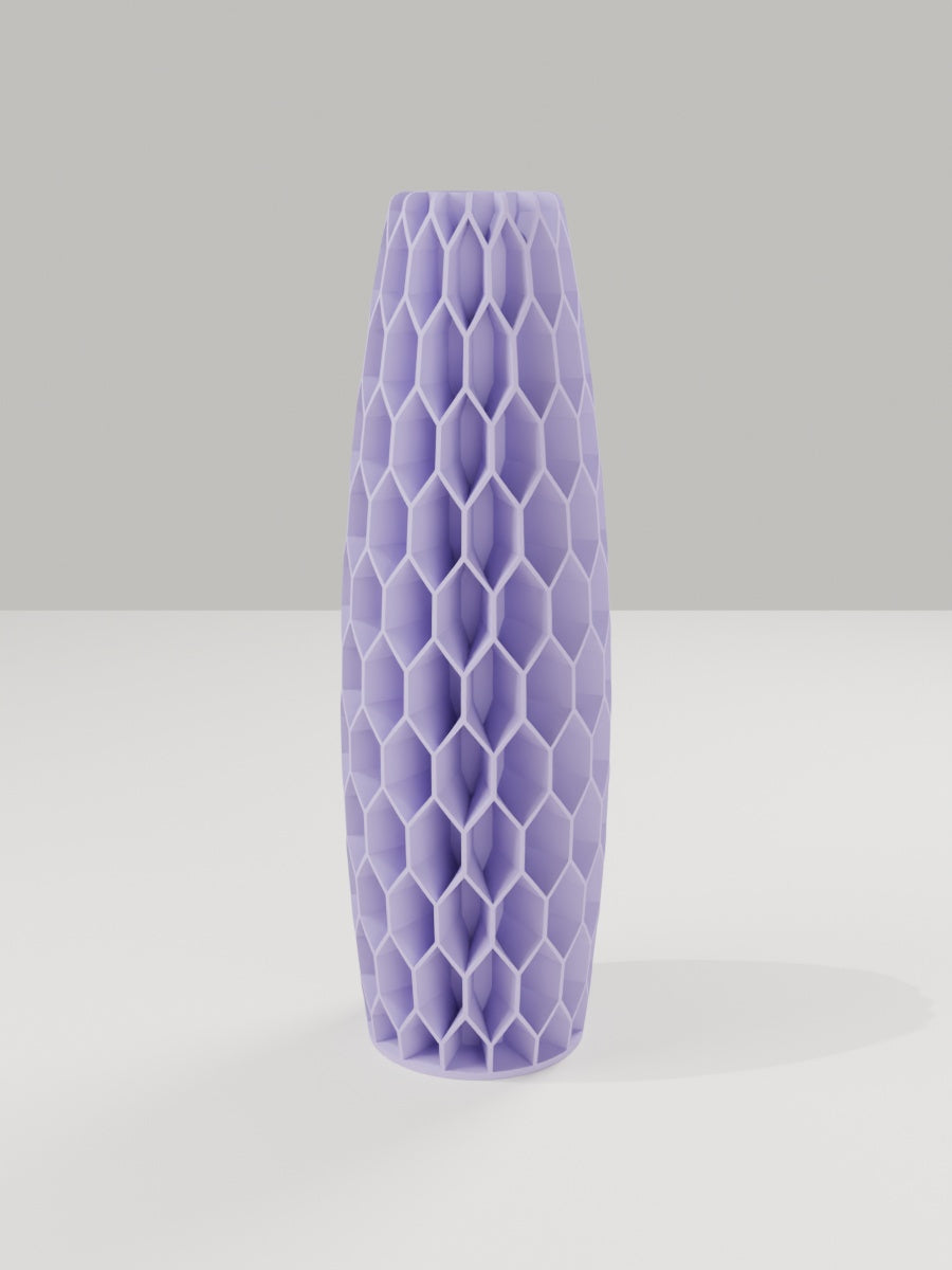 Tower Vase No. 05 in Flieder-Violett – quelia Dekovase aus dem 3D-Druck