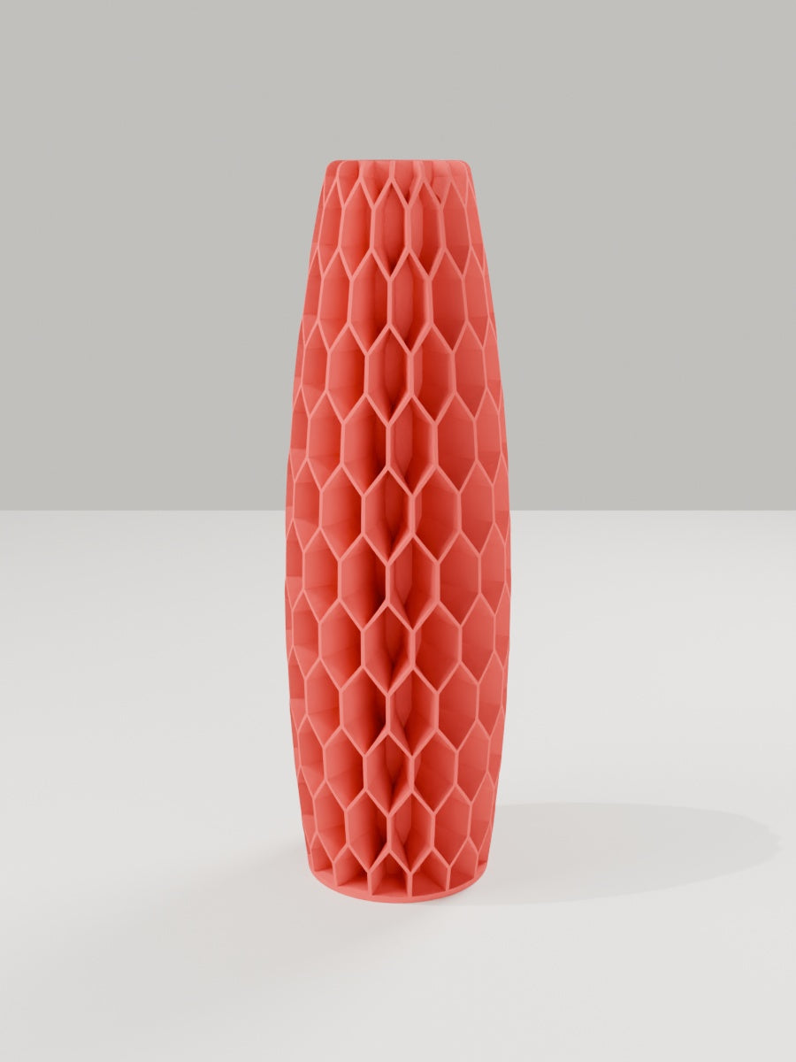 Tower Vase No. 05 in Scharlachrot – quelia Dekovase aus dem 3D-Druck